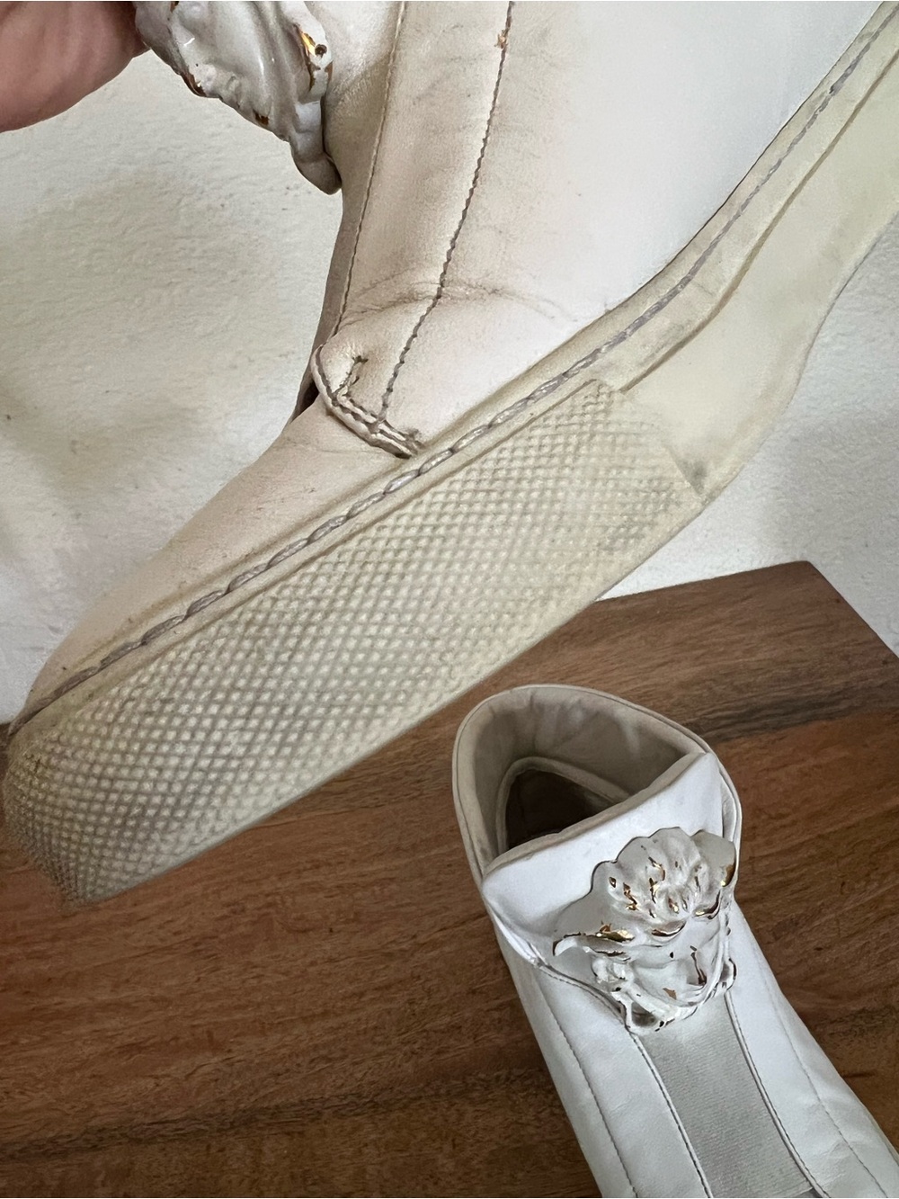 Versace White Leather High Top Medusa Sneakers EU 37 - Picture 11 of 14